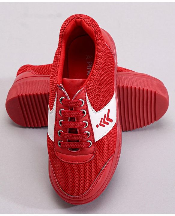 Pine Kids Casual Elasticated Lace Closure Chunky Shoes - Red