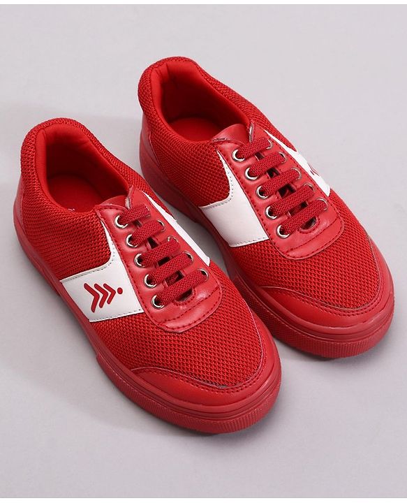 Pine Kids Casual Elasticated Lace Closure Chunky Shoes - Red
