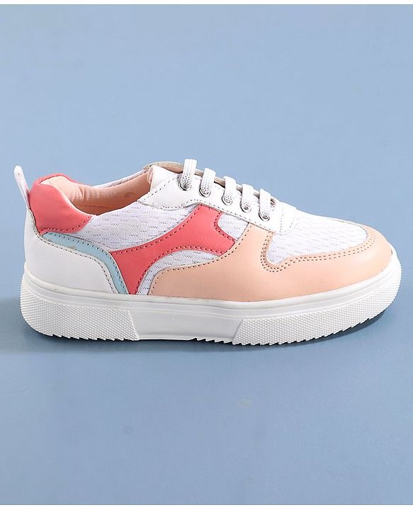 Pine Kids Lace Up Casual Shoes Color Block - White