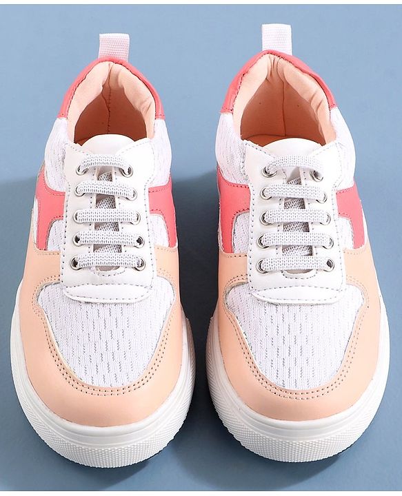 Pine Kids Lace Up Casual Shoes Color Block - White