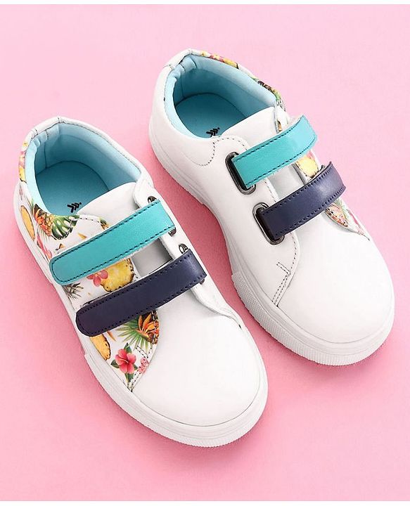 Pine Kids Casual Shoes Floral Print - White