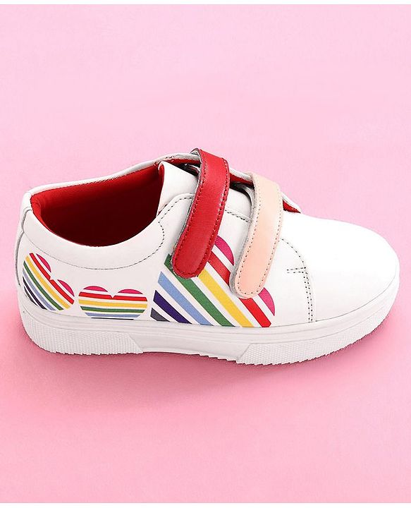 Pine Kids Casual Shoes - White Red