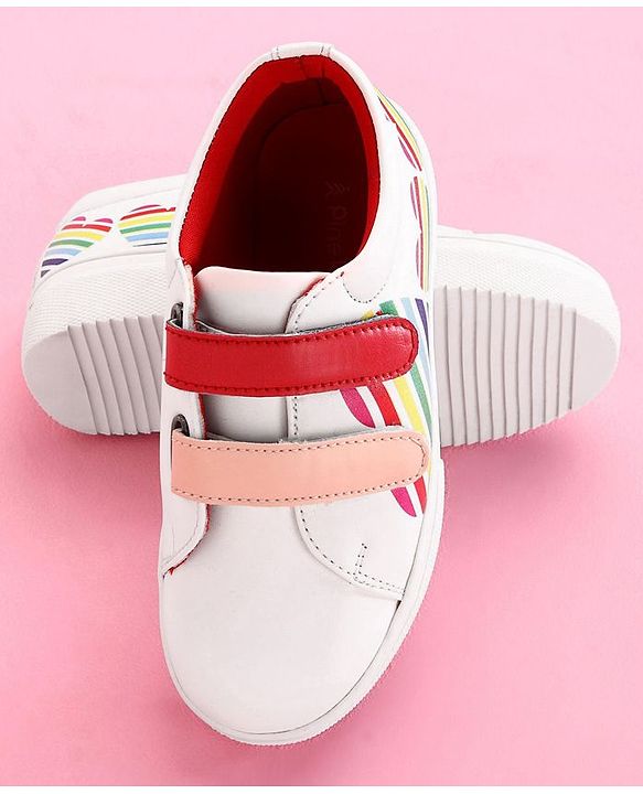 Pine Kids Casual Shoes - White Red