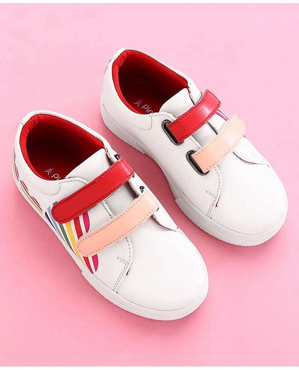 Pine Kids Casual Shoes - White Red