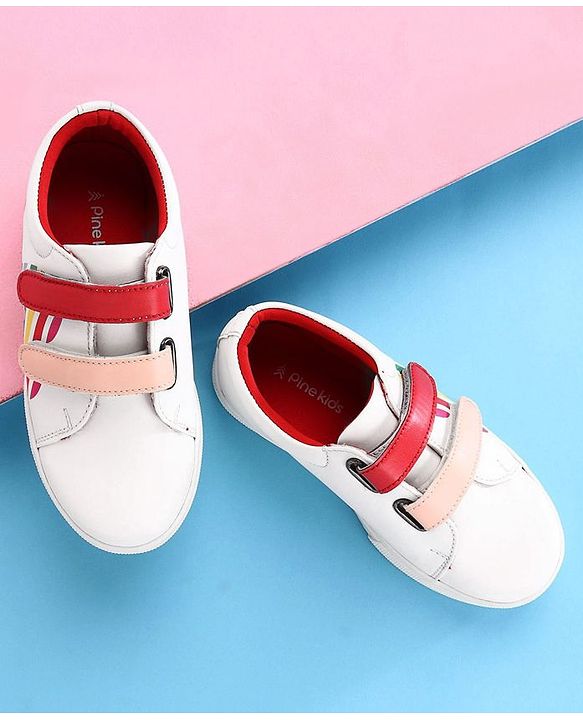 Pine Kids Casual Shoes - White Red