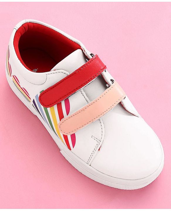 Pine Kids Casual Shoes - White Red