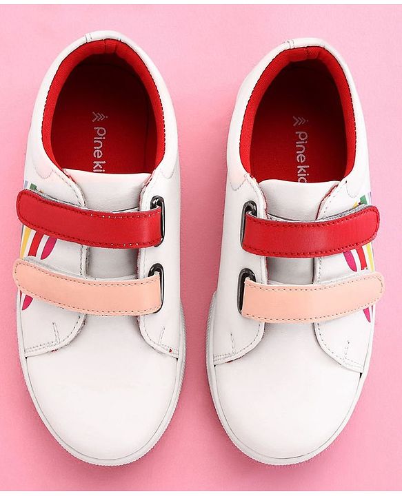 Pine Kids Casual Shoes - White Red