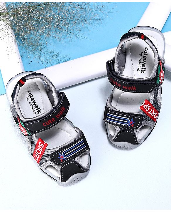 Cute Walk by Babyhug Sandals - Black