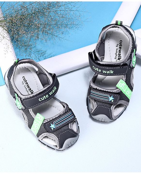 Cute Walk by Babyhug Sandals - Grey