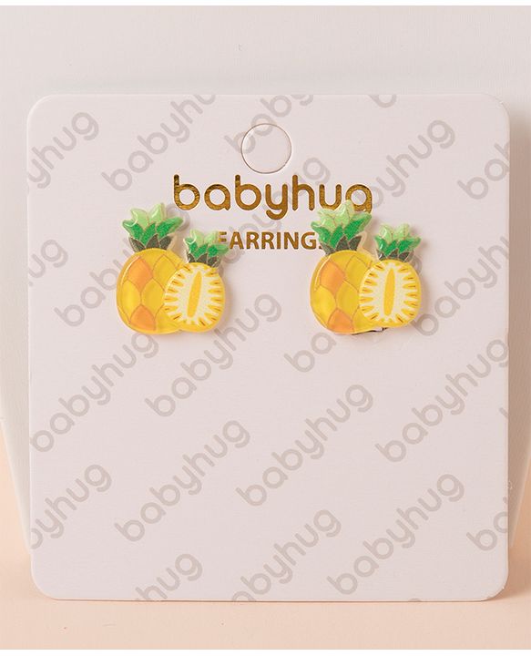 Babyhug Pineapple Earrings - Yellow