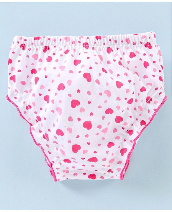Babyhug 100% Cotton Bloomers Heart Print Pack of 3 - Multicolor