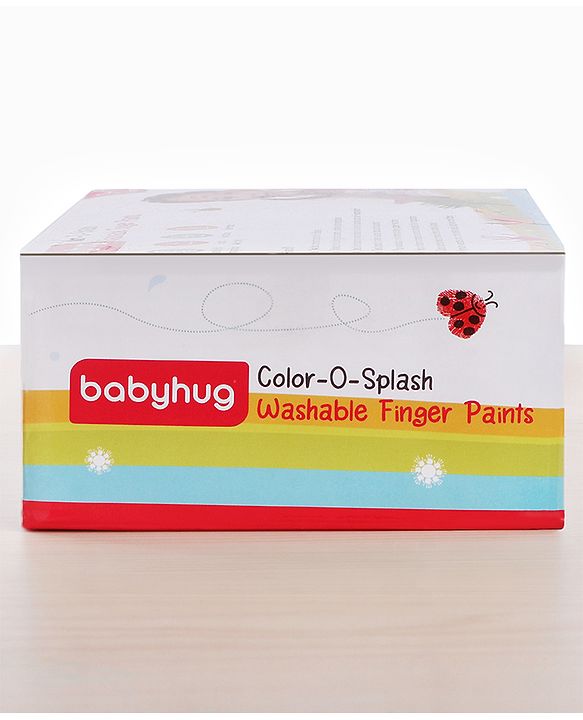 Babyhug Color O Splash Washable Finger Paints - 7 Pieces | Vibrant Washable Finger Paint Set | Unleashes Artistic Expression & Sensory Fun | Non-Toxic & Safe | BIS Certified