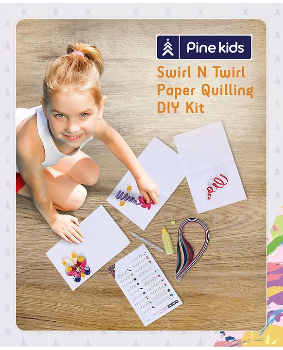 Pine Kids Swirl N Twirl Paper Quilling DIY Kit - Multicolour
