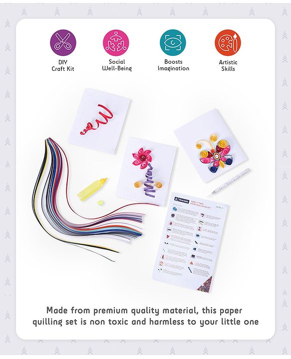 Pine Kids Swirl N Twirl Paper Quilling DIY Kit - Multicolour