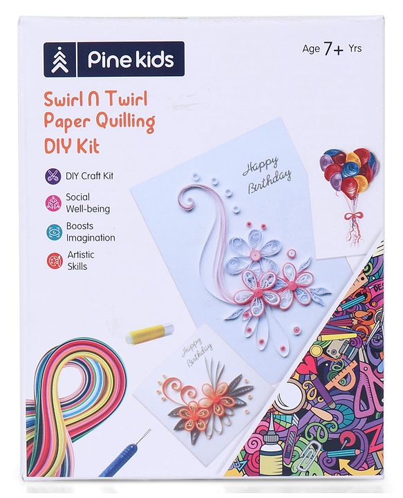 Pine Kids Swirl N Twirl Paper Quilling DIY Kit - Multicolour