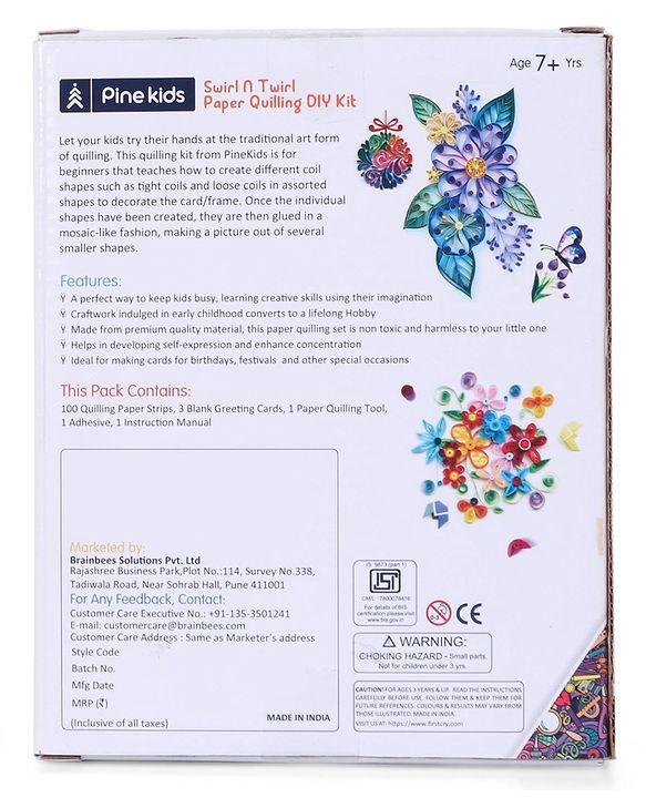 Pine Kids Swirl N Twirl Paper Quilling DIY Kit - Multicolour