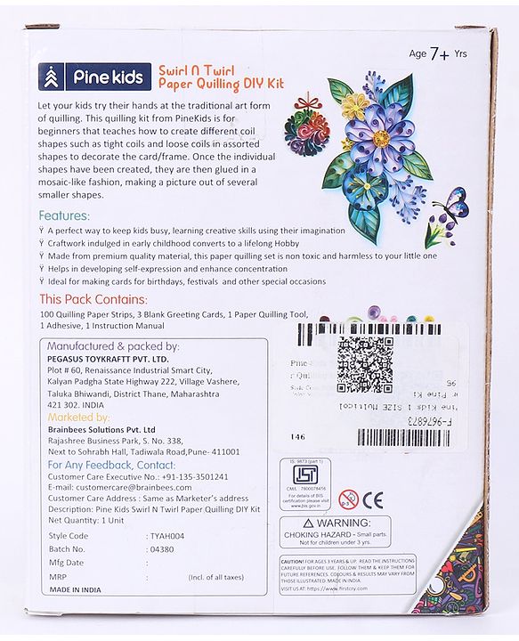 Pine Kids Swirl N Twirl Paper Quilling DIY Kit - Multicolour
