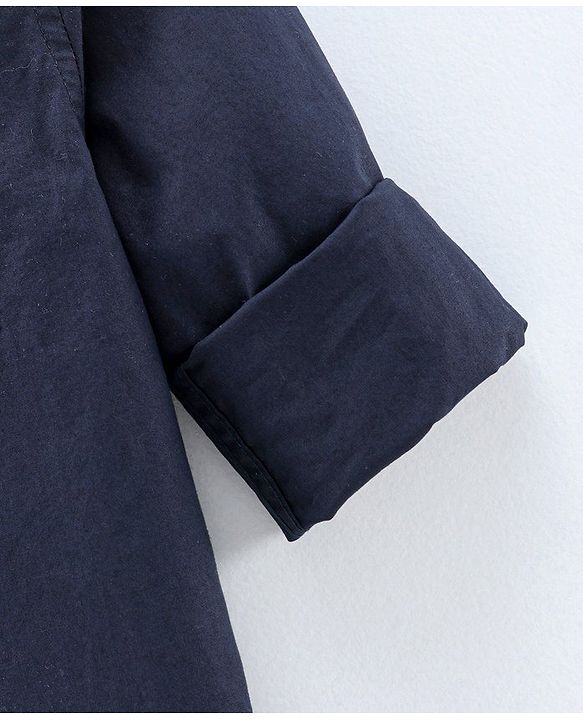 Pine Kids Full Sleeves Solid Stone Washed Shirt - Blue