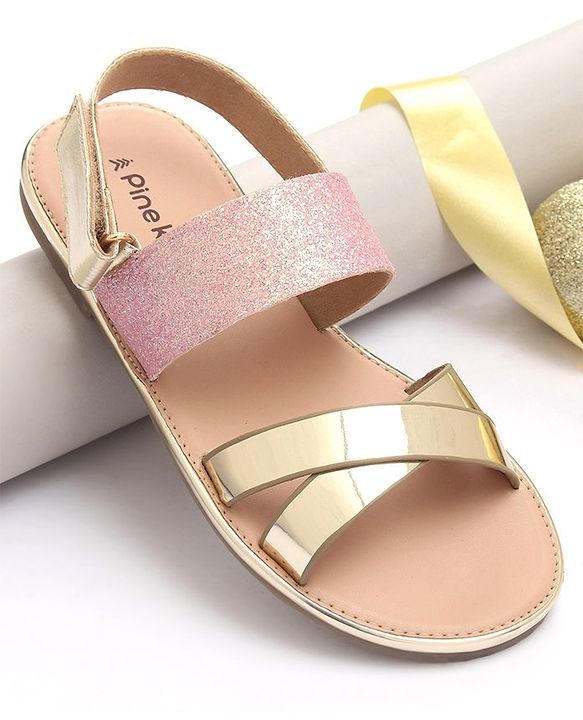 Pine Kids Party Wear Sandals - White