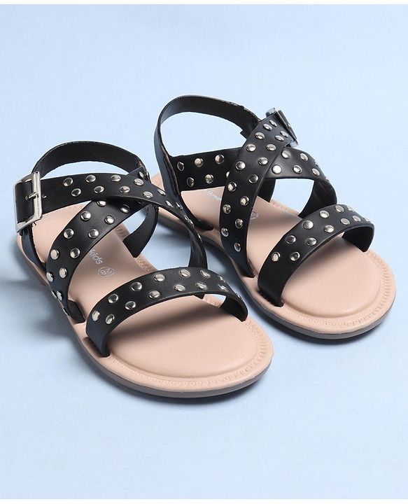 Pine Kids Party Wear Sandals - Black
