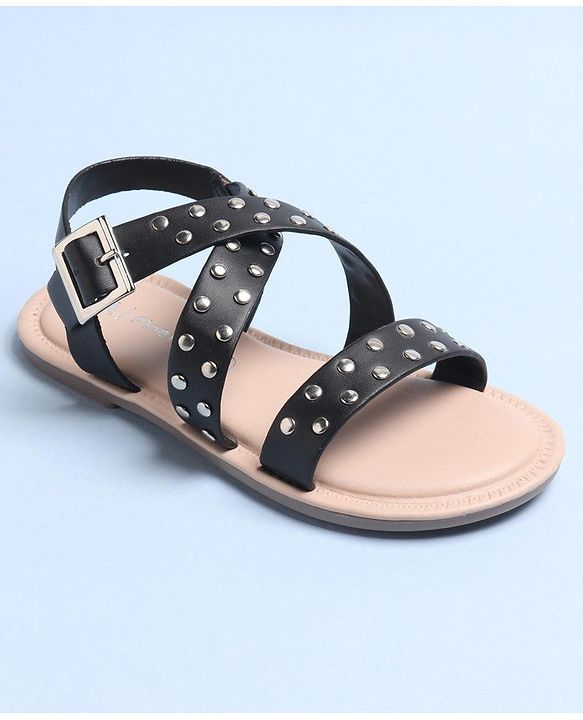 Pine Kids Party Wear Sandals - Black