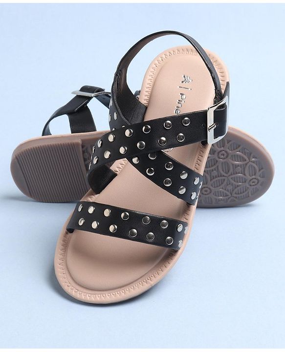 Pine Kids Party Wear Sandals - Black