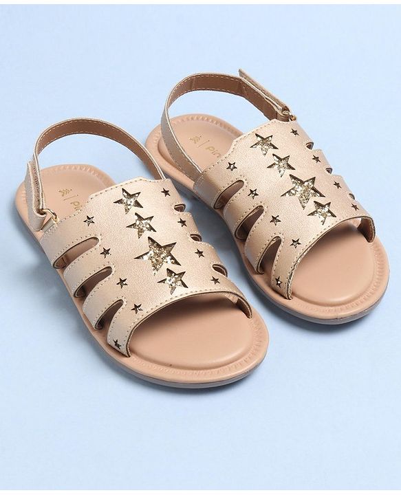Pine Kids Party Wear Sandals - Golden