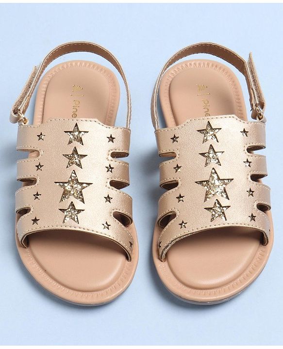 Pine Kids Party Wear Sandals - Golden