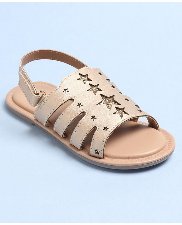 Pine Kids Party Wear Sandals - Golden
