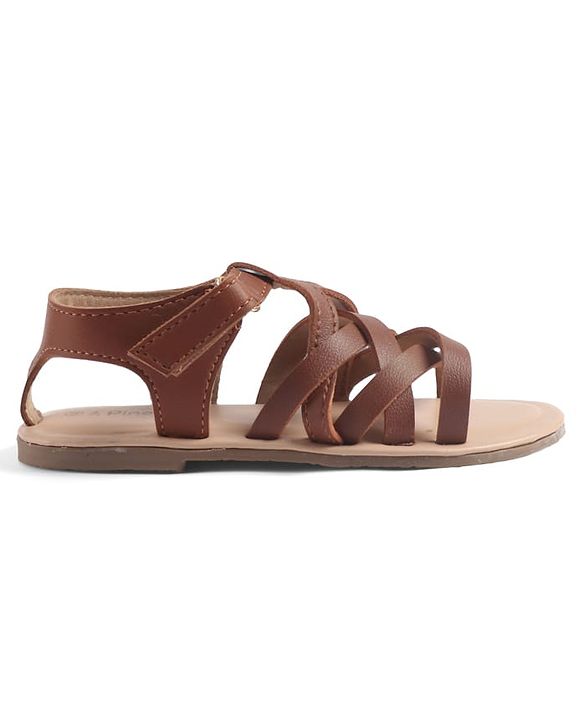 Pine Kids Sandals With Velcro Closure - Brown