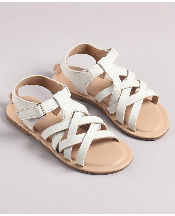 Pine Kids Sandals With Velcro Closure - White