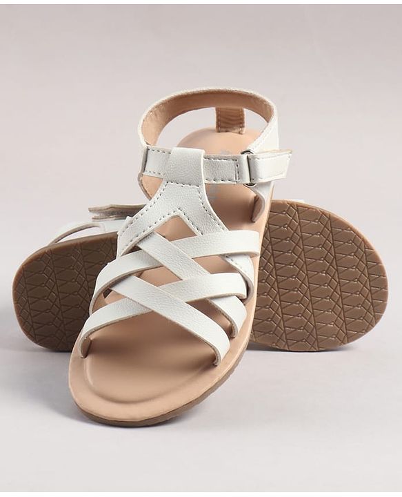 Pine Kids Sandals With Velcro Closure - White