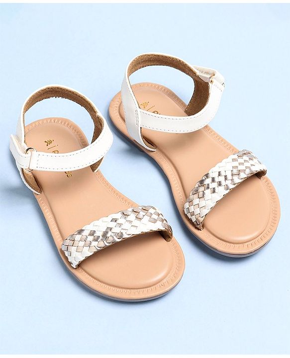 Pine Kids Sandals With Velcro Closure - White