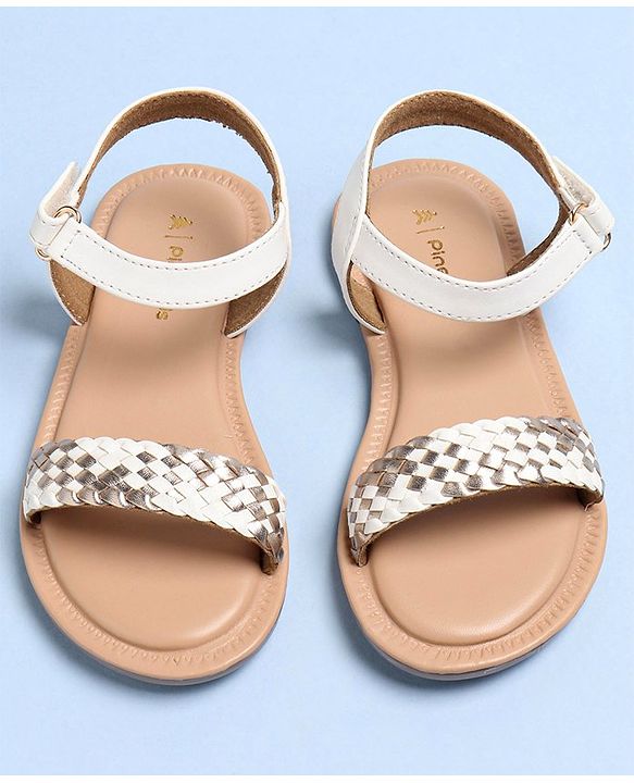 Pine Kids Sandals With Velcro Closure - White