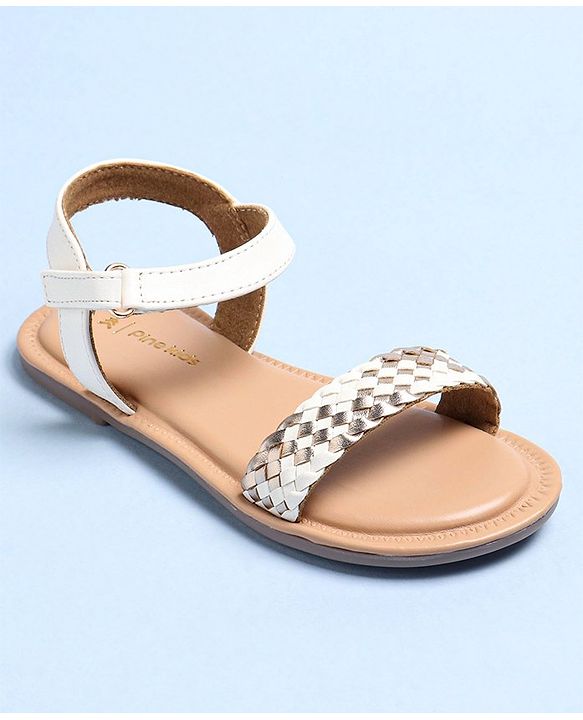 Pine Kids Sandals With Velcro Closure - White