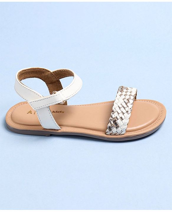 Pine Kids Sandals With Velcro Closure - White