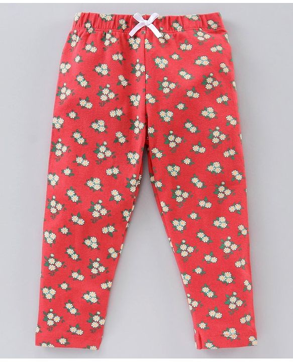 Babyhug Full Length Leggings Pack of 2 - Red Pink