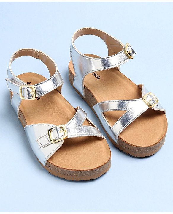 Pine Kids Sandals With Buckle Closure - Silver