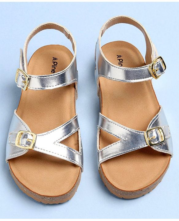 Pine Kids Sandals With Buckle Closure - Silver
