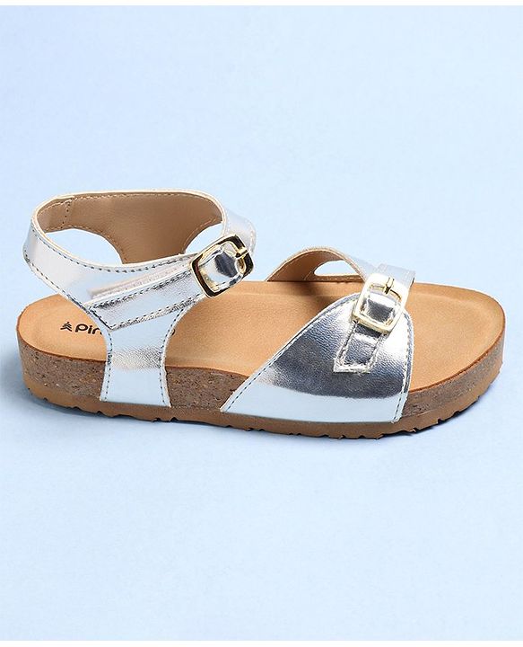 Pine Kids Sandals With Buckle Closure - Silver