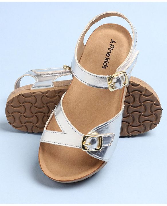 Pine Kids Sandals With Buckle Closure - Silver