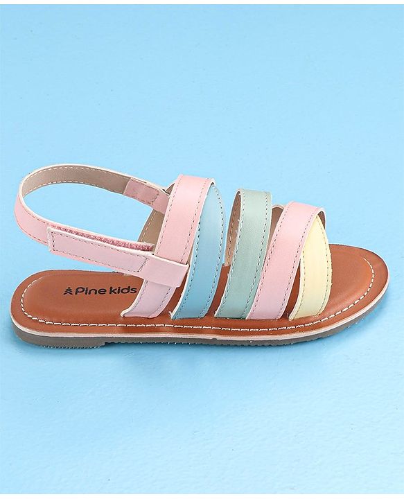 Pine Kids Open Toe Sandals - Pink Blue