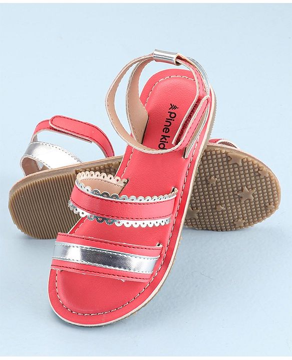 Pine Kids Party Wear Sandals - Pink