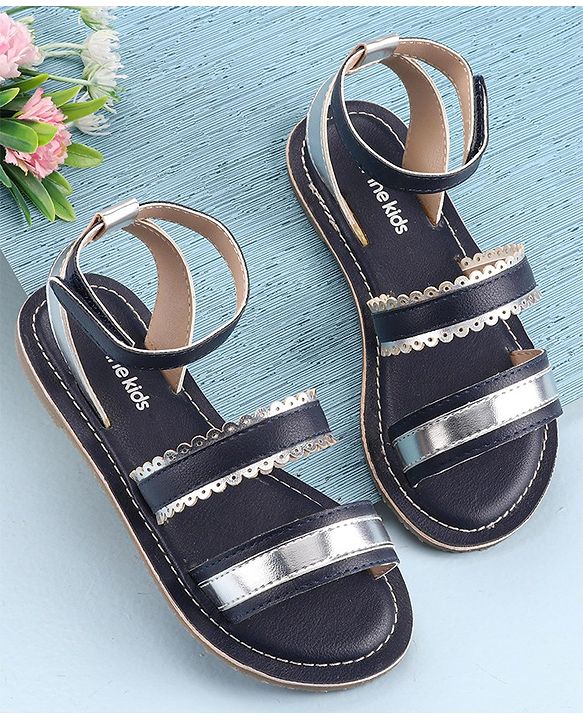 Pine Kids Party Wear Sandals - Navy Blue
