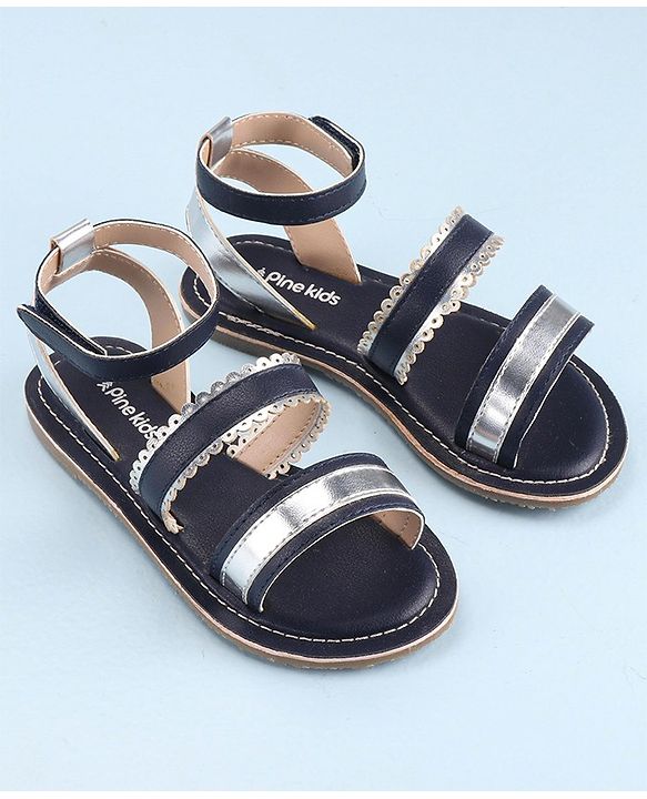 Pine Kids Party Wear Sandals - Navy Blue