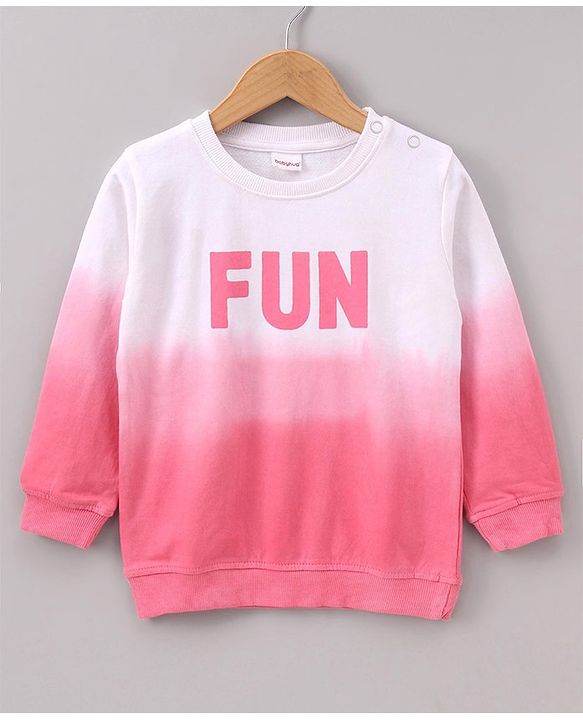 Babyhug Full Sleeves Ombre Dye Sweatshirt - Pink