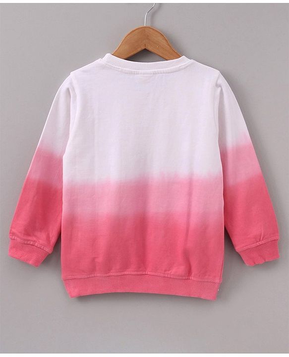 Babyhug Full Sleeves Ombre Dye Sweatshirt - Pink