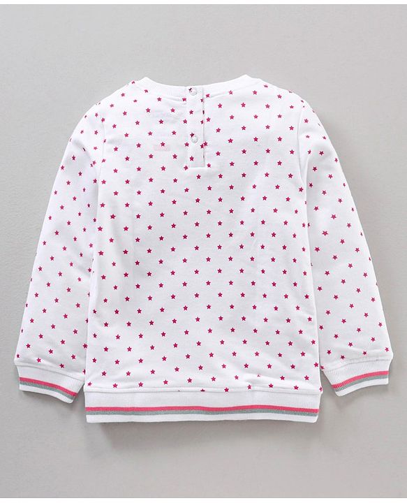 Babyhug Cotton Full Sleeves Top & Lounge Pant Set Dot & Minnie Mouse Print- White Pink