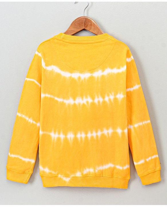 Pine Kids Full Sleeve Biowashed Sweatshirt Tie & Dye - Yellow