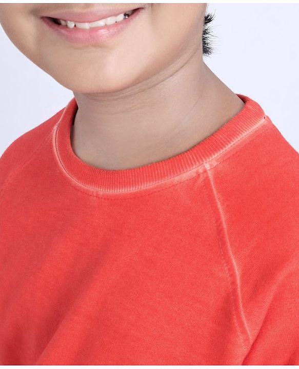 Pine Kids Full Sleeves Bio Wash Sweatshirt - Red